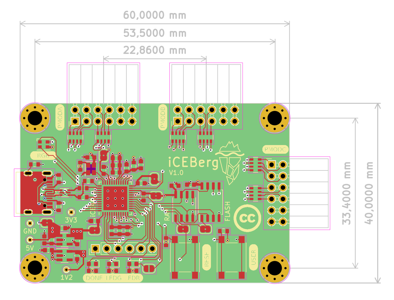 Board View of the iCEBerg FPGA Board